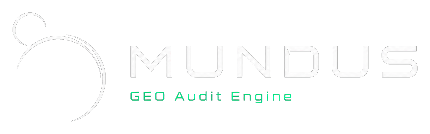 Mundus GEO+SEO Audit Engine & AI Visibility brand lockup